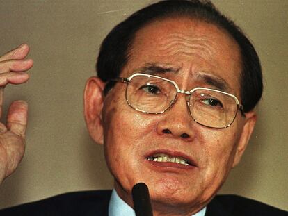 Hwang Jang-yop, en Seúl, en 1997, recién llegado de Corea del Norte.