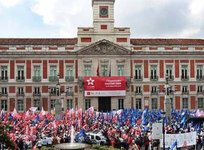Manifestación en defensa de los Servicio Públicos en la Puerta del Sol.