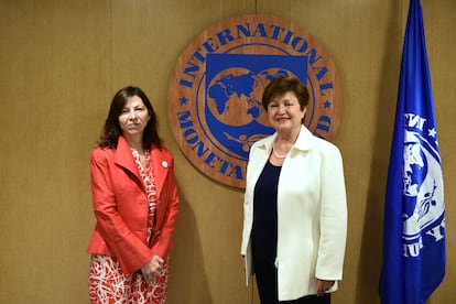 Silvina Batakis y Kristalina Georgieva, esta semana en Washington.