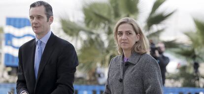 Cristina de Borbón e Iñaki Urdangarín a su entrada a la Audiencia de Palma.