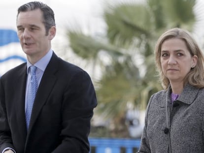 Cristina de Borbón e Iñaki Urdangarín a su entrada a la Audiencia de Palma.