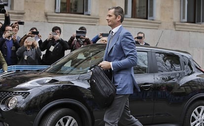 Iñaki Urdangarín arrives in court in 2017 to face charges in the Nóos graft case.