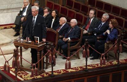 Mario Vargas Llosa durante la conmemoración de 'La ciudad y los perros'.