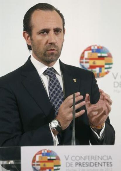 Bauzá, durante su comparecencia tras la V Conferencia de Presidentes Autonómicos.