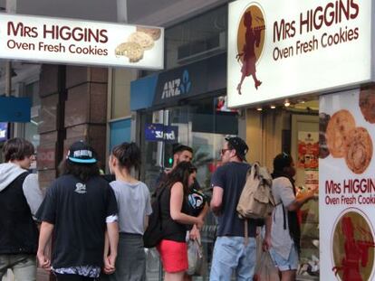 Una tienda de 'cookies' caseras Mrs Higgings en el centro de Auckland (Nueva Zelanda).