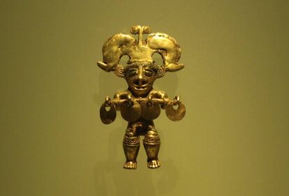 Figura expuesta en el Museo del Oro de Bogotá.