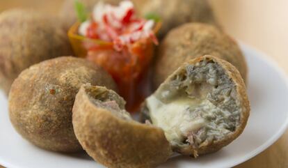 Bolinho de berinjela com queijo do Bar do Berinjela, no Tatuapé