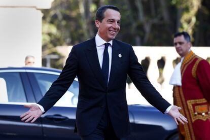 Christian Kern, primer ministro de Austria, llega al Palacio de los Conservadores en Roma.