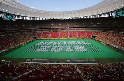 Vista general de la ceremonia de inauguración de la Copa Confederaciones.