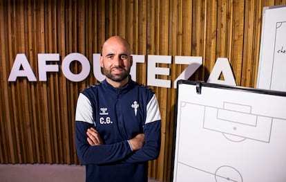 Claudio Giráldez, el jueves de la semana pasada en la ciudad deportiva del Celta, en el municipio de Mos.