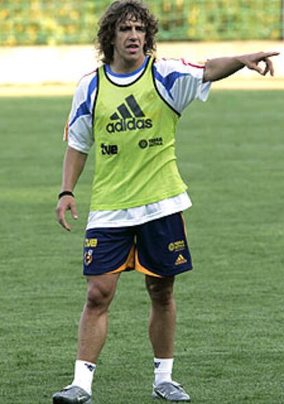 Puyol, ayer, en el entrenamiento de la selección.