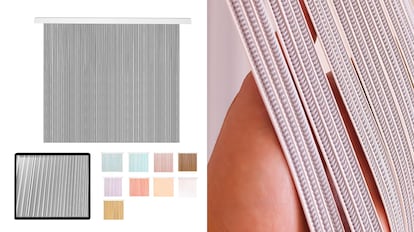 Curtain of cheap plastic strips for the home.