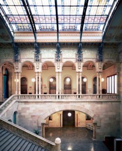 Interior del Palacio de Justicia de Barcelona construido por Sagnier.