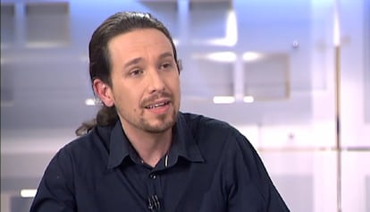 Pablo Iglesias, durante su entrevista en Telecinco.