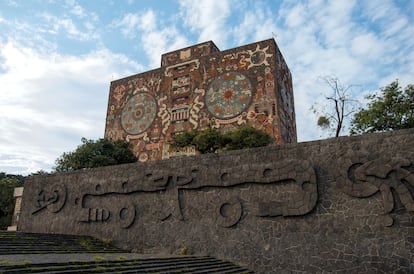 Biblioteca Central de la Universidad Nacional Autónoma de México, en Ciudad de México, en octubre de 2021.