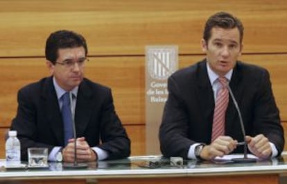 I&ntilde;aki Urdangarin y Jaume Matas, durante un acto en Palma de Mallorca en 2005