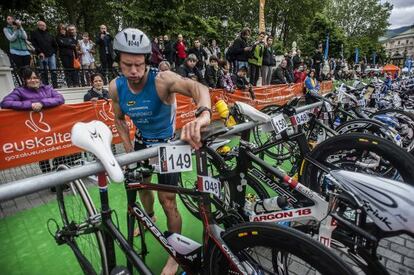 Una de las zonas de competición de la prueba de ciclismo del Triatlón de Bilbao.