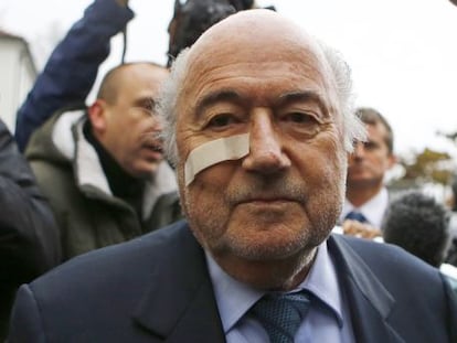 Joseph Blatter, el 21 de diciembre tras dar una rueda de prensa.