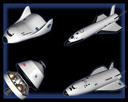 Boceto de las naves que la Nasa planea construir para sustituir al &#39;Columbia&#39;.