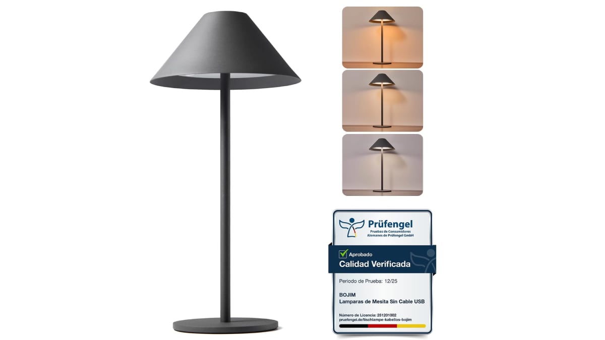 Lámpara led inalámbrica para la mesita de noche.