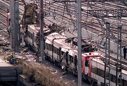 Imagen del tren atacado el 11-M en la estación de Atocha.