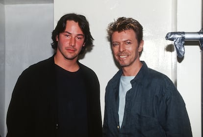 Keanu Reeves y David Bowie en 1992.