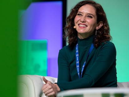 Isabel Díaz Ayuso en su intervención en el XVI Congreso Autonómico del PP Andaluz, a 18 de noviembre de 2021.