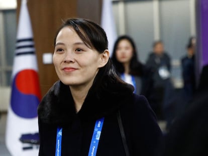 Kim Yo Jong, hermana del líder norcoreano Kim Jong-Un, durante la ceremonia de inauguración de los Juegos Olímpicos de Invierno en Pyeongchang, en febrero de 2018.