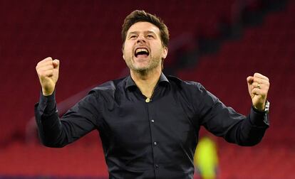 Mauricio Pochettino celebra el pase a la final del Tottenham.