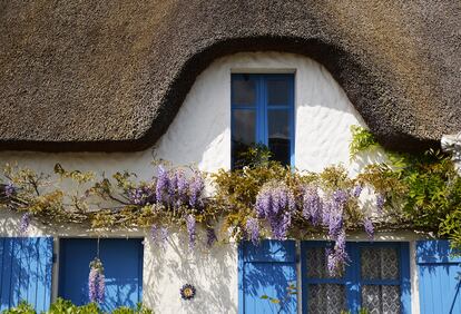 Detalle de una casa con la arquitectura típica de la zona de la Bière (Francia).
