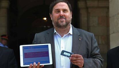 Junqueras ha presentado los Presupuestos en el Parlament.