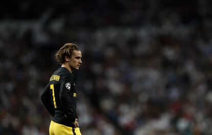 Antoine Griezmann con gesto serio al terminar el partido.