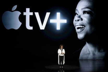 Oprah Winfrey durante su intervención en la presentación.
