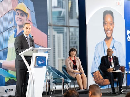 Jordan Schwartz, vicepresidente ejecutivo del BID, en la apertura del foro PPP Americas, este 18 de julio en Panamá.