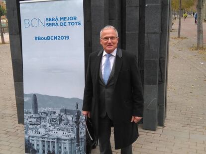 Josep Bou (PP), el día que presentó su candidatura municipal.