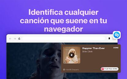 Instala Shazam en Chrome para ordenadores.