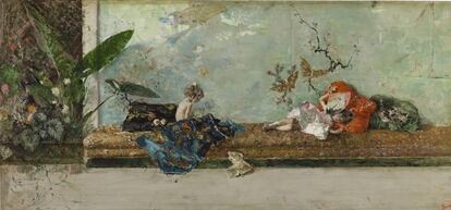 Los hijos del pintor en el salón japonés, de Fortuny padre.