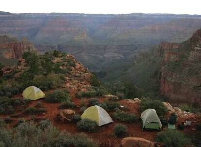 Campamento que acoge a los voluntarios que participan en la conservación del medio ambiente en el parque nacional del Gran Cañón, en Estados Unidos.