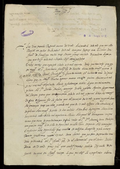 El manuscrito, datado en 1584, escrito por Luis de Góngora con la firma de su tío Francisco.