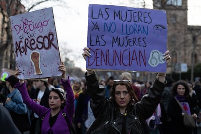 Una imagen de la manifestación del 8-M el año pasado en Barcelona.