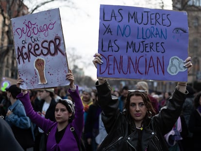 Una imagen de la manifestación del 8-M el año pasado en Barcelona.