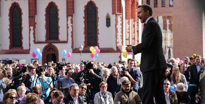El líder del FDP alemán, Christian Lindner, en un acto en la plaza Römer de Fráncfort el lunes 18 de septiembre