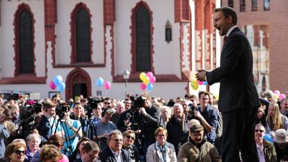 O líder do FDP alemão, Christian Lindner, em um ato em Frankfurt.