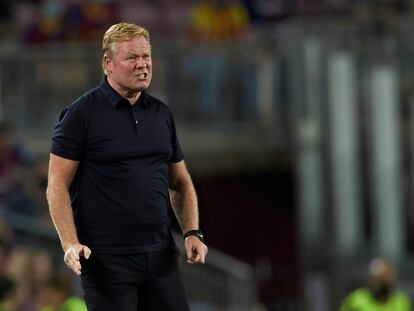 Koeman, en el partido del Barcelona ante el Bayern.