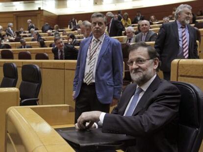 Rajoy, este martes, en el pleno del Senado.