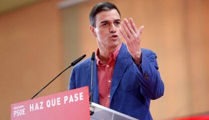 Pedro Sánchez, en un acto en Alicante del PSOE.