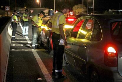 Control de alcoholemia de la Guardia Civil.