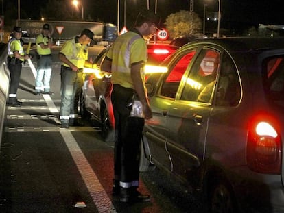 Control de alcoholemia de la Guardia Civil.