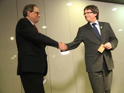 Tuesta y Carles Puigdemont el pasado mayo en Berlín.