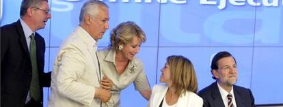 Rajoy junto a Cospedal, Aguirre, Arenas y Gallardón.
